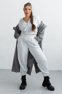 Костюм двойка женский КС-201ФР/ВССЕР футер 2-х нитка (р-ры: 42-52) светло-серый