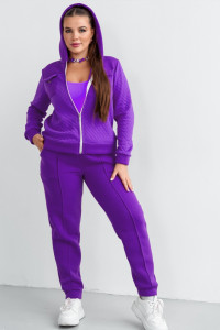 Костюм двойка женский КС-202КПТНЧ/ФИО капитоний с начёсом (р-ры: 48-58) фиолетовый