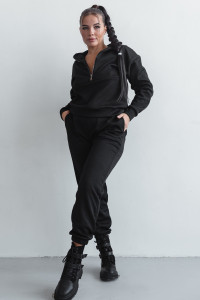 Костюм двойка женский КС-079КПТ/ЧЕР капитоний (р-ры: 44-58) черный