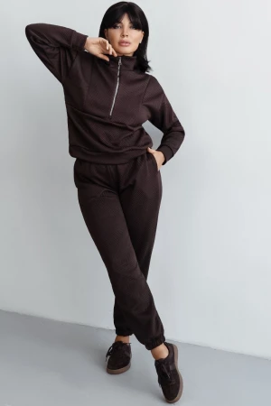 Костюм двойка женский КС-079КПТ/ШОК капитоний (р-ры: 44-58) шоколад