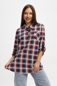 Туника женская 567 кулирка (р-ры: 48-66) синий-белый