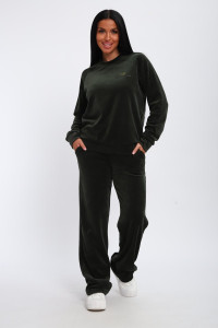 Костюм двойка женский 01065 велюр (р-ры: 44-58) хаки