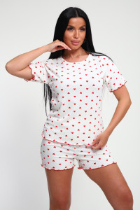 Пижама женская 01062 полиэстер (р-ры: 44-56) красный