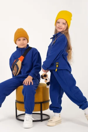 Костюм двойка детский "Сноу" КД-11 флис (р-ры: 116-152) василек