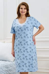 Сорочка женская "Канна-1" кулирка (р-ры: 50-60) голубой