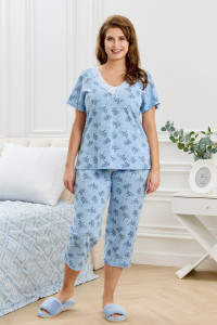 Пижама женская "Канна-2" кулирка (р-ры: 50-64) голубой