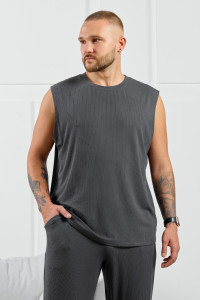 Майка мужская "Алессандро-2" фактурный трикотаж (р-ры: 48-58) графитовый