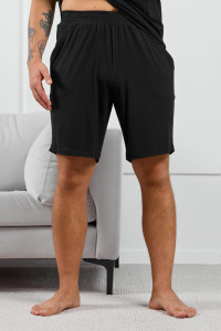 Шорты мужские "Алессандро-4" фактурный трикотаж (р-ры: 48-58) черный