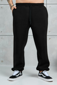 Брюки мужские "Тренд" футер 3-х нитка с начесом (р-ры: 48-58) черный