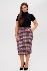 Юбка женская Ю26 футер 2-х нитка (р-ры: 50-66) винный