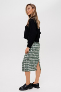 Юбка женская Ю26 футер 2-х нитка (р-ры: 50-66) зеленый