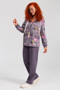 Костюм двойка женский "Дорис" ФК-17 футер с лайкрой (р-ры: 48-60) лиловый