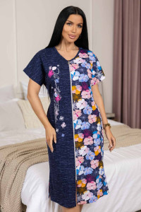 Халат женский 2019/3 кулирка (р-ры: 48-58) голубой-синий