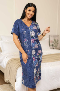 Халат женский 2019/2 кулирка (р-ры: 48-58) синий