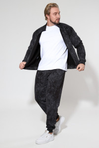 Костюм двойка мужской 2109 футер 3-х нитка с начесом (р-ры: 48-58) черный