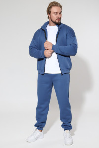 Костюм двойка мужской 2109/1 футер 3-х нитка с начесом (р-ры: 48-58) индиго