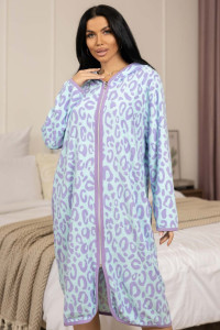 Халат женский 1948М/5 махра (р-ры: 48-70) сиреневый-ментол