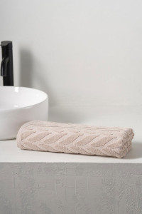 Полотенце махровое "Braid" cеро-бежевый