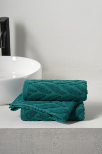 Набор махровых полотенец "Braid" темно-бирюзовый 2 шт.