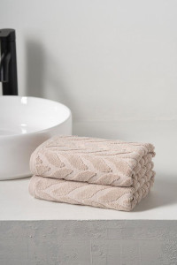 Набор махровых полотенец "Braid" серо-бежевый 2 шт.