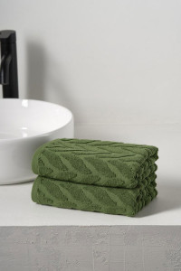 Набор махровых полотенец "Braid" зеленый 2 шт.
