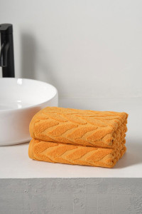Набор махровых полотенец "Braid" желто-оранжевый 2 шт.