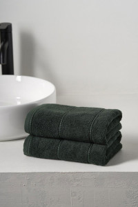 Набор махровых полотенец "Patterns" темно-зеленый 2 шт.