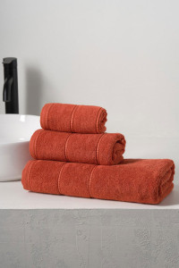 Набор махровых полотенец "Patterns" терракотовый 3 шт.