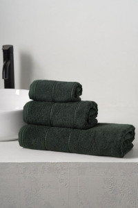 Набор махровых полотенец "Patterns" темно-зеленый 3 шт.