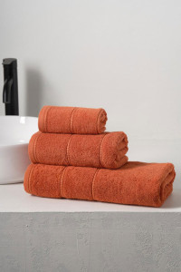 Набор махровых полотенец "Patterns" оранжевый 3 шт.