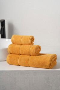 Набор махровых полотенец "Patterns" желто-оранжевый 3 шт.