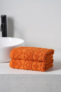 Набор махровых полотенец "Ornaments" оранжевый 2 шт.