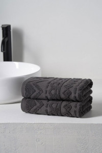 Набор махровых полотенец "Ornaments" графит 2 шт.