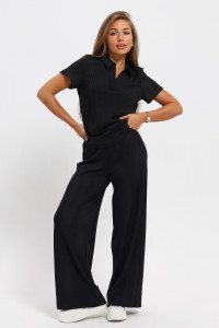 Костюм двойка женский №26009 лапша (последний размер) черный 56