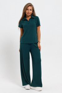 Костюм двойка женский №26009К лапша (последний размер) зеленый 50