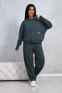 Костюм двойка женский №1074 футер 3-х нитка (последний размер) антрацит 46