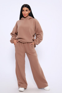 Костюм двойка женский №20680 флис (последний размер) бежевый 46-48,58-60
