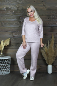 Костюм двойка женский №4479 ангора (последний размер) розовый 46,48