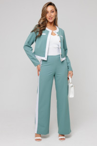 Костюм двойка женский №43079 поливискоза (последний размер) зеленый 52,54