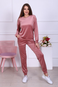 Костюм двойка женский №71029 иконвелюр (последний размер) брусничный 48