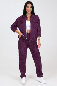 Костюм двойка женский №26607 футер 2-х нитка (последний размер) винный 46,48