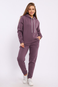 Костюм двойка женский №36874 футер 3-х нитка с начесом (последний размер) лиловый 52,54