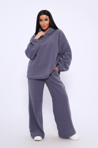 Костюм двойка женский №20680 флис (последний размер) серый 50-52