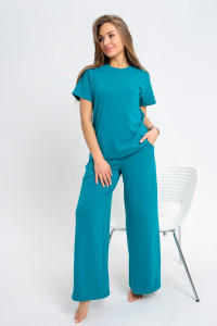 Костюм двойка женский №26006 кулирка (последний размер) зеленый 48,52