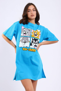 Платье женское ЕПЛ-1060 кулирка (последний размер) голубой 50