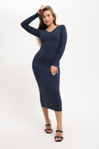 Платье женское №26004 лапша (последний размер) темно-синий 42