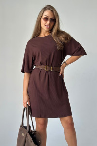 Платье женское №26008К лапша (последний размер) темно-коричневый 46
