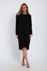 Платье женское №21104 футер 2-х нитка (последний размер) черный 52