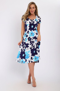 Платье женское №055 кулирка (последний размер) голубой 60,64