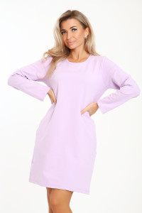 Платье женское №21008 футер с лайкрой 2-х нитка (последний размер) сиреневый 46,54